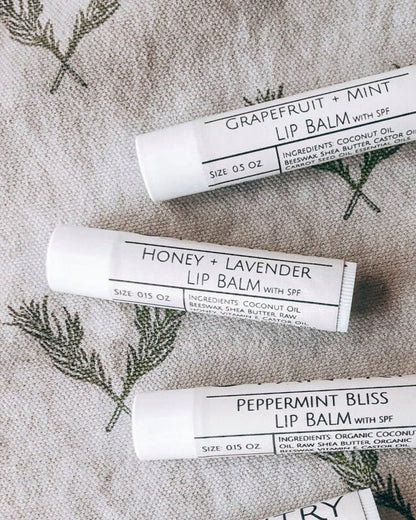 Handpoured Lip Balm w/ SPF 15 | Clean, natural, dry lip balm